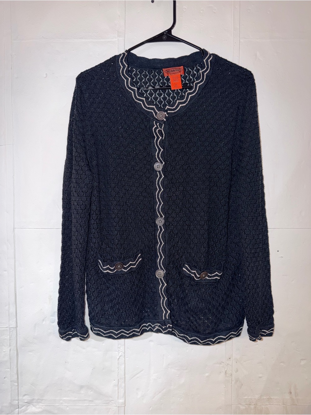 Missoni for Target Black Knit Cardigan with Cream Trim
